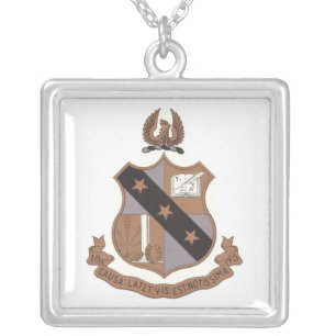 Alpha Sigma Phi Crest Silver Plated Necklace