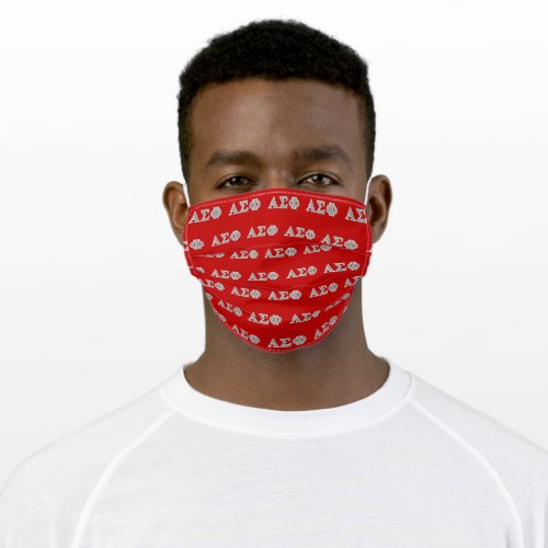 Alpha Sigma Phi Grey Letters Adult Cloth Face Mask
