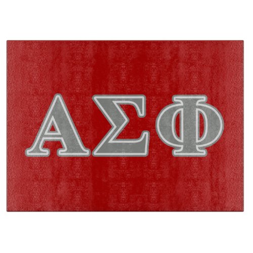 Alpha Sigma Phi Grey Letters Cutting Board