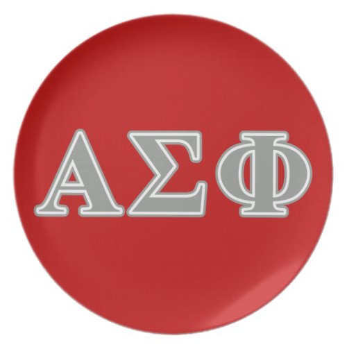 Alpha Sigma Phi Grey Letters Dinner Plate