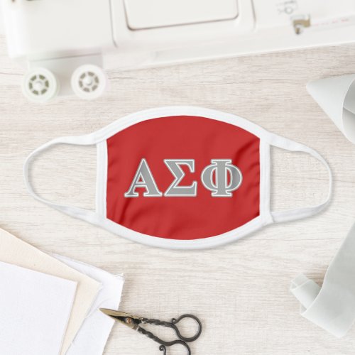 Alpha Sigma Phi Grey Letters Face Mask