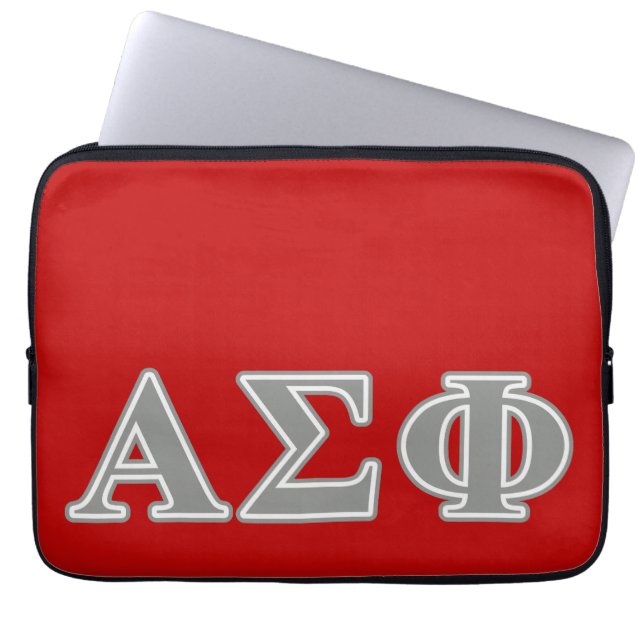 Alpha Sigma Phi Grey Letters Laptop Sleeve (Front)