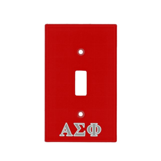 Alpha Sigma Phi Grey Letters Light Switch Cover (Front)