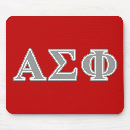 Alpha Sigma Phi Grey Letters Mouse Pad