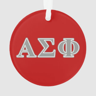 Alpha Sigma Phi Grey Letters Ornament