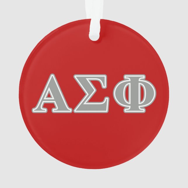 Alpha Sigma Phi Grey Letters Ornament (Back)