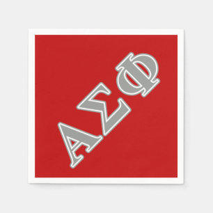 Alpha Sigma Phi Grey Letters Paper Napkins