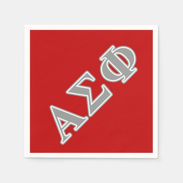 Alpha Sigma Phi Grey Letters Paper Napkins (Front)