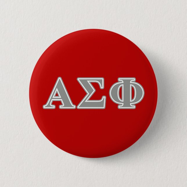 Alpha Sigma Phi Grey Letters Pinback Button (Front)