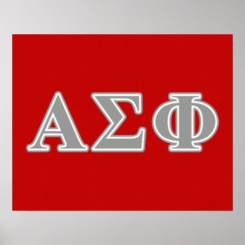 Alpha Sigma Phi Grey Letters Poster