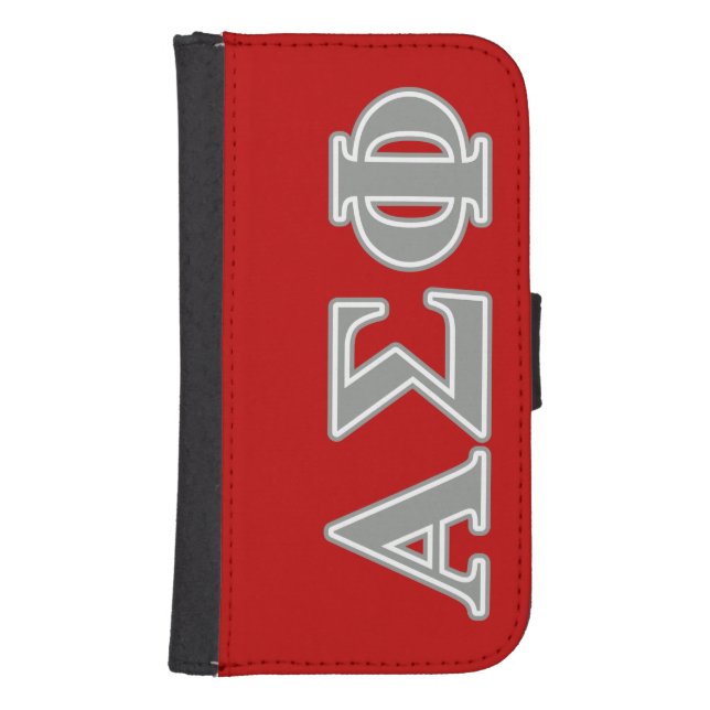 Alpha Sigma Phi Grey Letters Samsung Galaxy Wallet Case (Front)