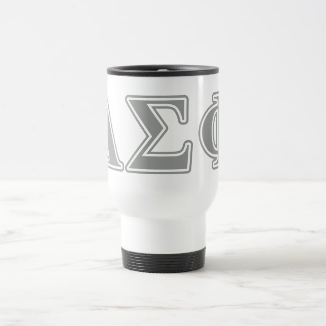 Alpha Sigma Phi Grey Letters Travel Mug (Center)