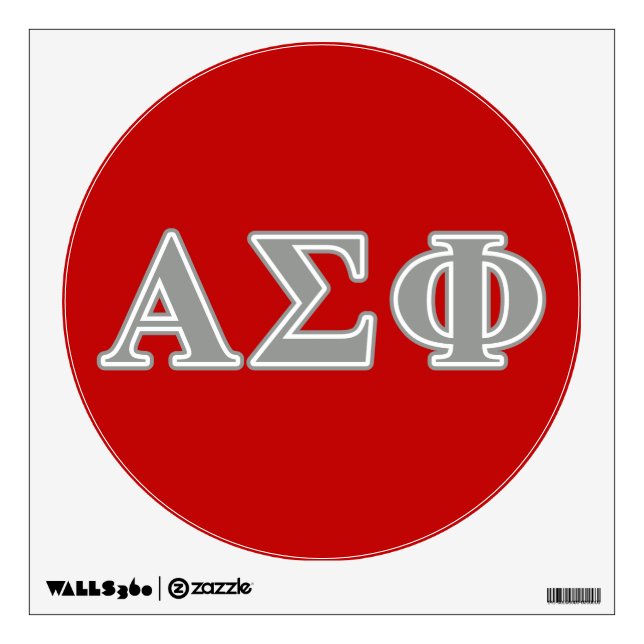 Alpha Sigma Phi Grey Letters Wall Decal (Front)