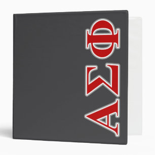 Alpha Sigma Phi Red and Grey Lettes Binder