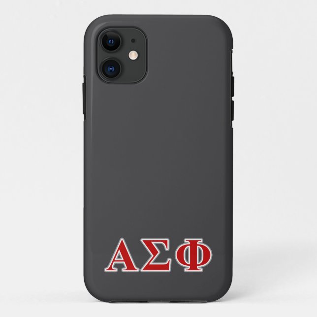 Alpha Sigma Phi Red and Grey Lettes Case-Mate iPhone Case (Back)