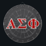 Alpha Sigma Phi Red and Grey Lettes Dartboard<br><div class="desc">Check out these official Alpha Sigma Phi designs! Personalize your own Greek merchandise on Zazzle.com! Click the Customize button to insert your own name, class year, or club to make a unique product. Try adding text using various fonts & view a preview of your design! Zazzle's easy to customize products...</div>