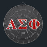 Alpha Sigma Phi Red and Grey Lettes Dartboard<br><div class="desc">Check out these official Alpha Sigma Phi designs! Personalize your own Greek merchandise on Zazzle.com! Click the Customize button to insert your own name, class year, or club to make a unique product. Try adding text using various fonts & view a preview of your design! Zazzle's easy to customize products...</div>