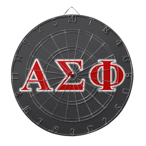 Alpha Sigma Phi Red and Grey Lettes Dartboard