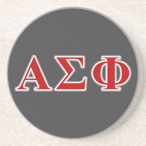 Alpha Sigma Phi Red and Grey Lettes Drink Coaster