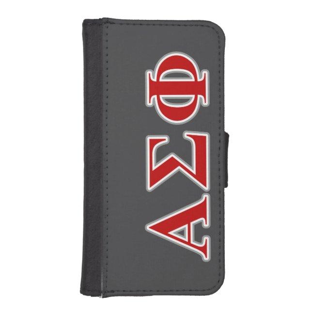 Alpha Sigma Phi Red and Grey Lettes iPhone Wallet Case (Front)