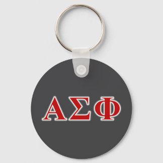 Alpha Sigma Phi Red and Grey Lettes Keychain