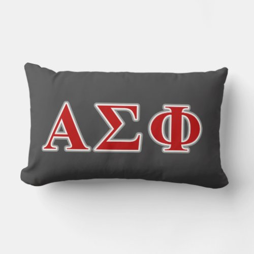 Alpha Sigma Phi Red and Grey Lettes Lumbar Pillow