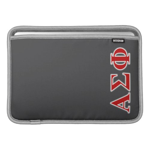 Alpha Sigma Phi Red and Grey Lettes MacBook Air Sleeve