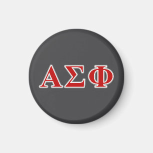 Alpha Sigma Phi Red and Grey Lettes Magnet
