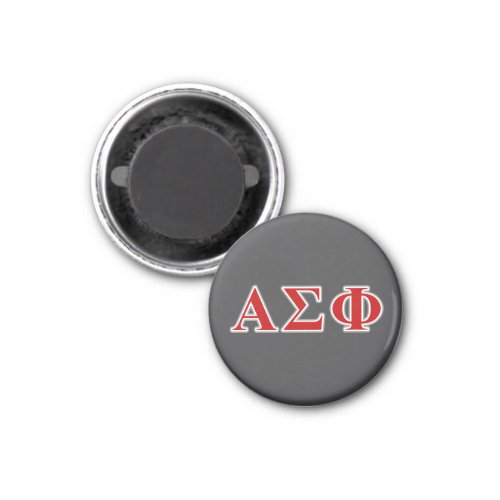 Alpha Sigma Phi Red and Grey Lettes Magnet