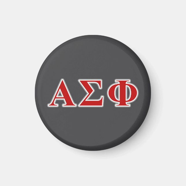 Alpha Sigma Phi Red and Grey Lettes Magnet (Front)