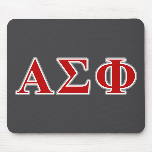Alpha Sigma Phi Red and Grey Lettes Mouse Pad (Front)