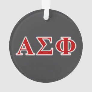 Alpha Sigma Phi Red and Grey Lettes Ornament