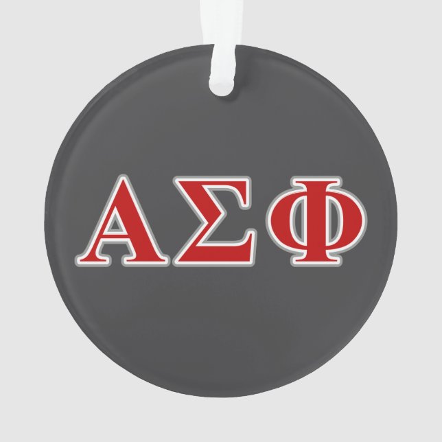 Alpha Sigma Phi Red and Grey Lettes Ornament (Back)
