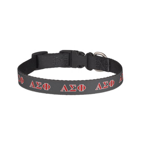 Alpha Sigma Phi Red and Grey Lettes Pet Collar