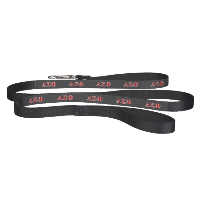 Alpha Sigma Phi Red and Grey Lettes Pet Leash (Full)