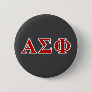 Alpha Sigma Phi Red and Grey Lettes Pinback Button