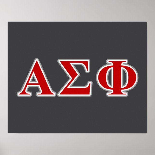 Alpha Sigma Phi Red and Grey Lettes Poster (Front)