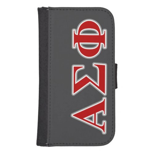 Alpha Sigma Phi Red and Grey Lettes Wallet Phone Case For Samsung Galaxy S4