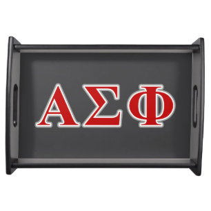 Alpha Sigma Phi Red and Grey Lettes Serving Tray