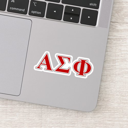 Alpha Sigma Phi Red and Grey Lettes Sticker
