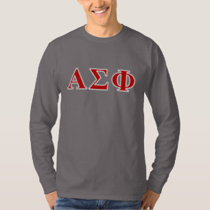 Alpha Sigma Phi Red and Grey Lettes T-Shirt