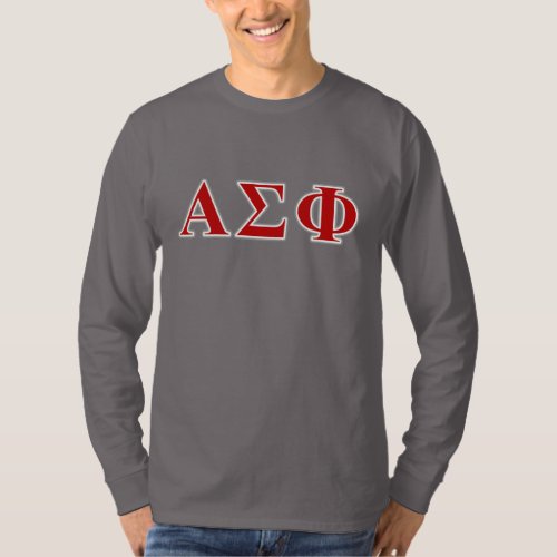 Alpha Sigma Phi Red and Grey Lettes T_Shirt