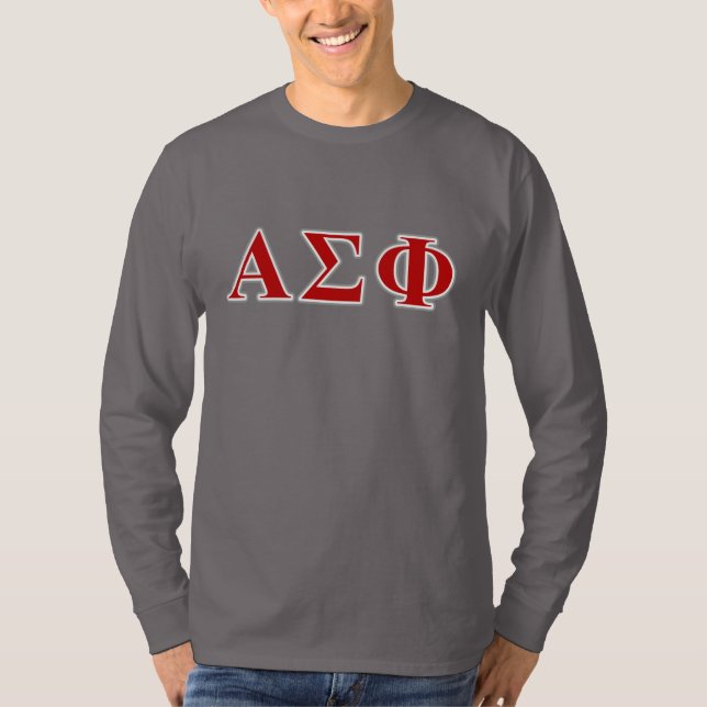 Alpha Sigma Phi Red and Grey Lettes T-Shirt (Front)