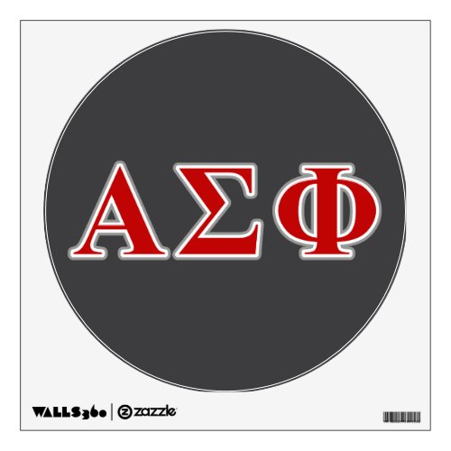 Alpha Sigma Phi Red and Grey Lettes Wall Decal