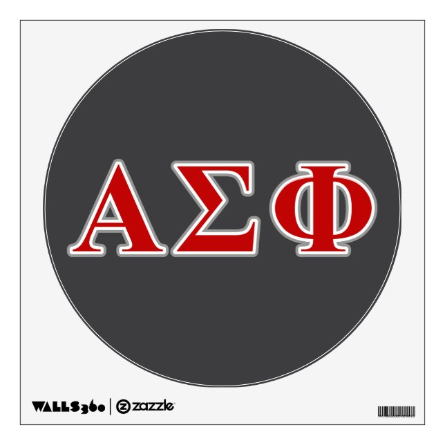 Alpha Sigma Phi Red and Grey Lettes Wall Decal (Front)