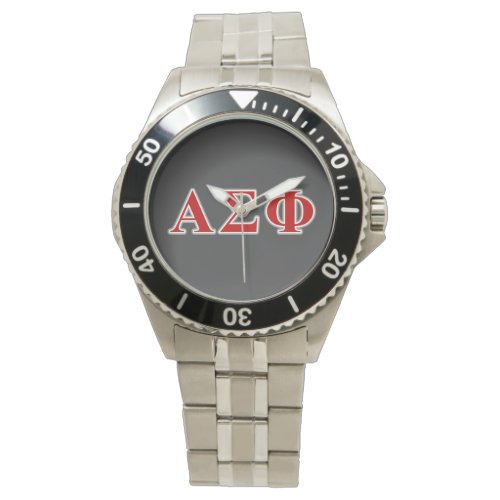 Alpha Sigma Phi Red and Grey Lettes Watch