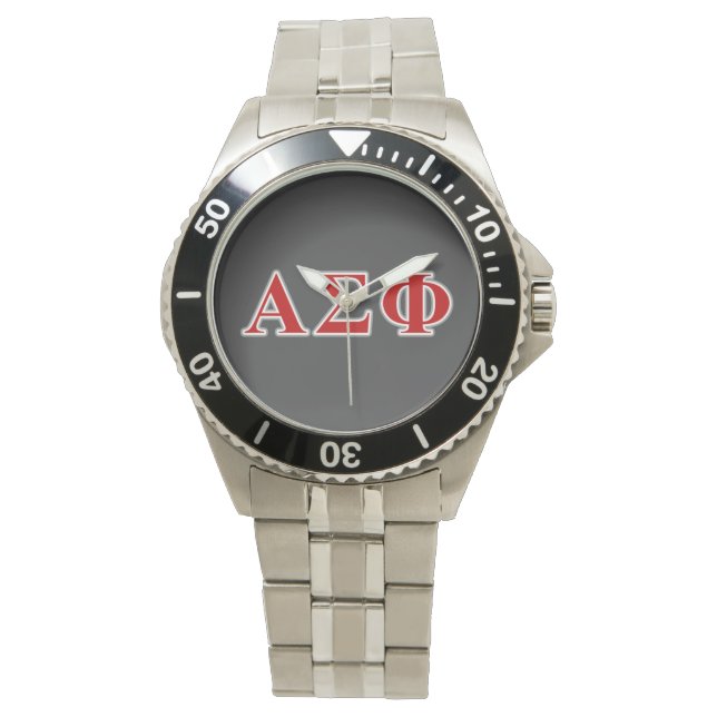 Alpha Sigma Phi Red and Grey Lettes Watch (Front)