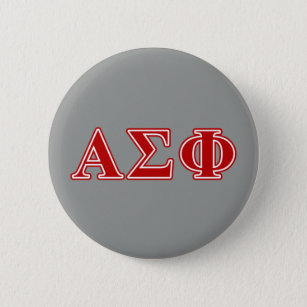 Alpha Sigma Phi Red Letters Button