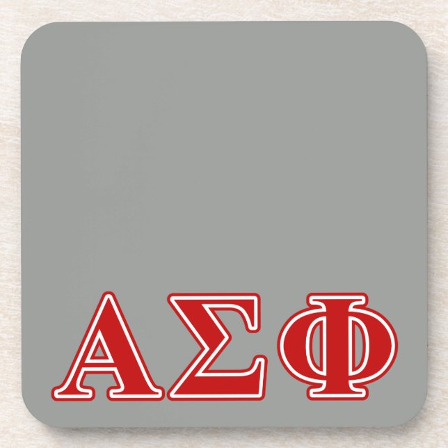 Alpha Sigma Phi Red Letters Coaster (Front)