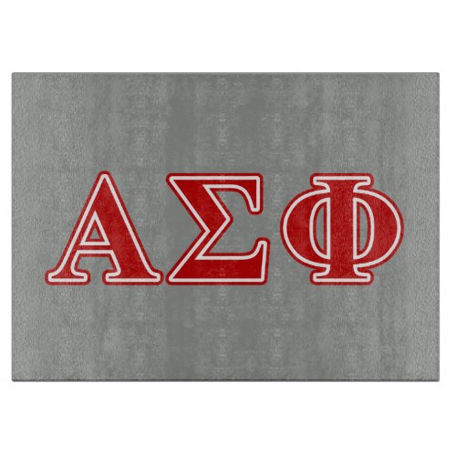 Alpha Sigma Phi Red Letters Cutting Board